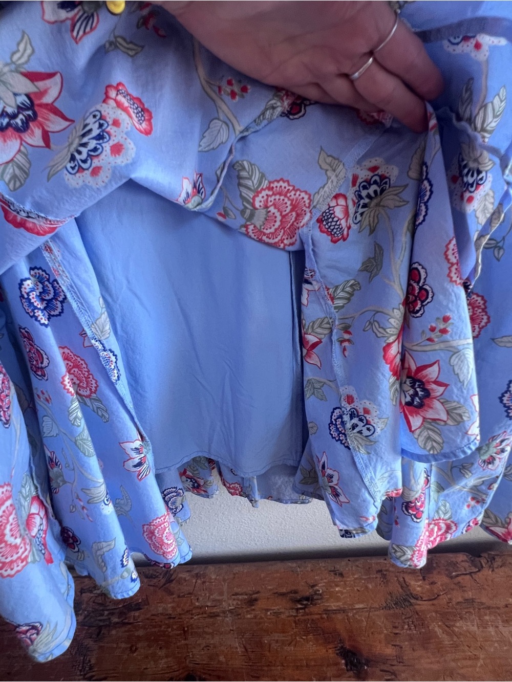 LOFT Blue Floral Maxi Skirt - Picture 7 of 9